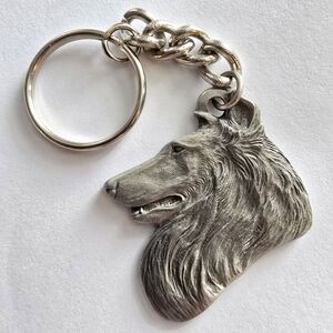 Vintage keychain Shetland Sheepdog key chain keyring Sheltie dog puppy